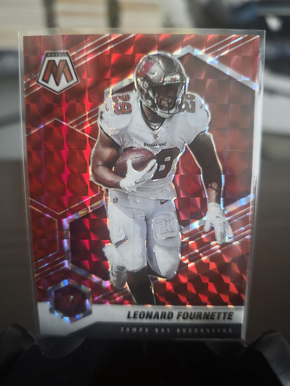 Panini Leonard Fournette Buccaneers Red and White Mosaic Card